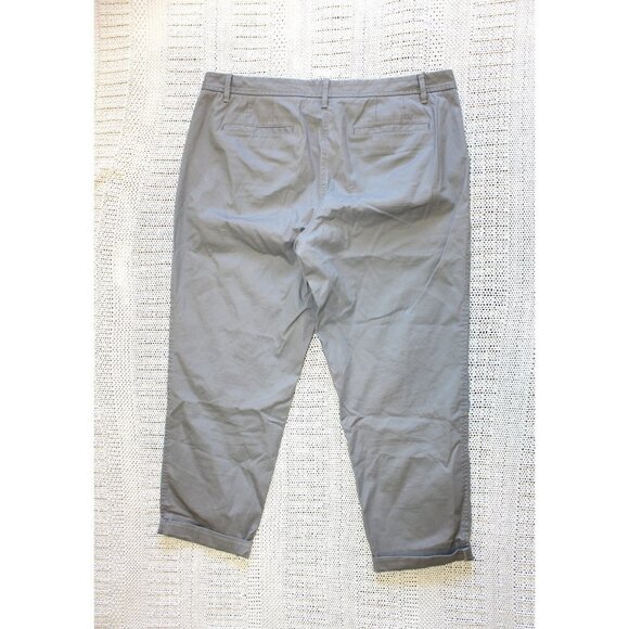 Talbots Relaxed Chino Women Grey ankle trouser Size 14 Cotton Career Office Pant - Picture 8 of 10